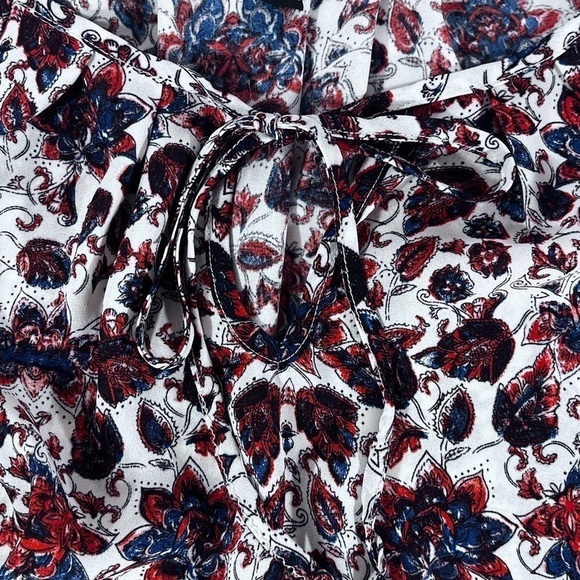 STOOSH Floral Cottagecore Blouse Peasant Boho Keyhole Tie Sz Small - Picture 10 of 10